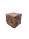 Olivia & Quinn Happy Hour Swivel Ottoman In Fairyland Mardi Gras W/ Livesmart Protection