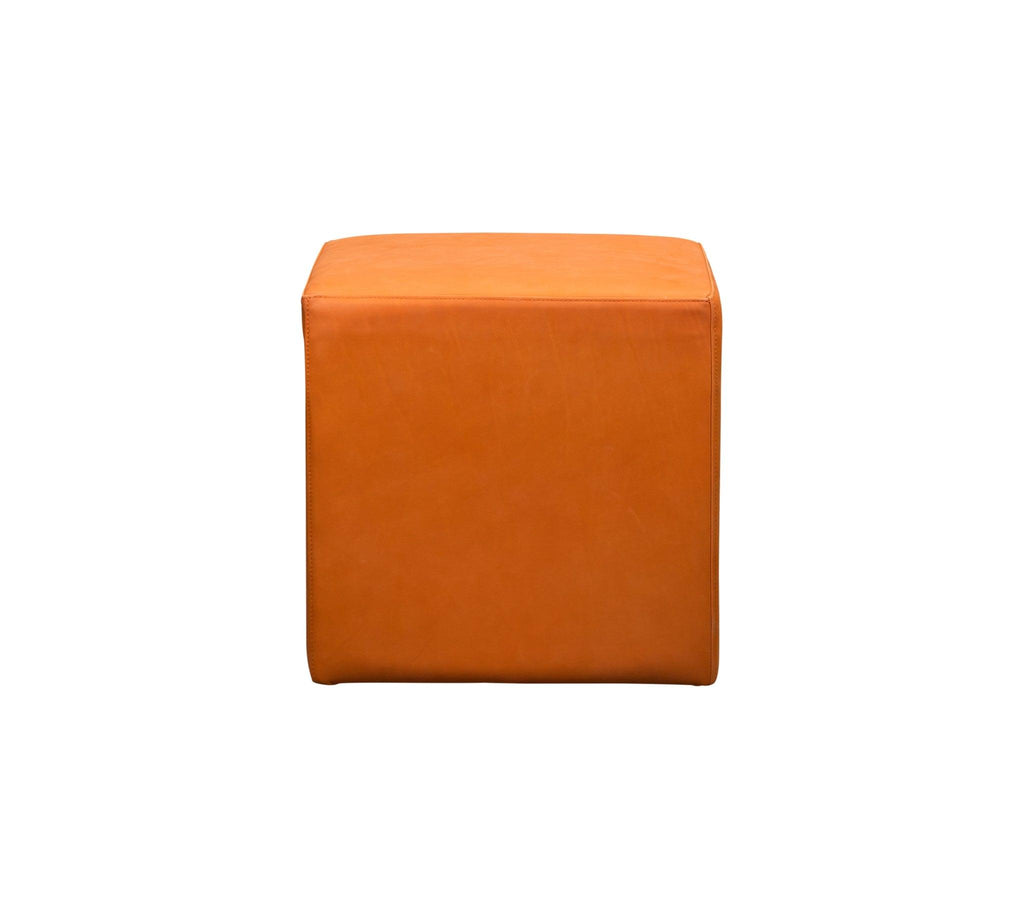 Olivia & Quinn Happy Hour Swivel Ottoman in Anniston Tangerine with hidden casters