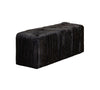 Olivia & Quinn Bryant Bench Ottoman In Hair On Hide Solid Black