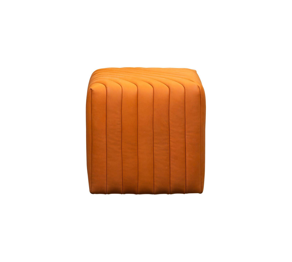 Olivia & Quinn Bryant Cube Ottoman in Anniston Tangerine