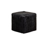 Olivia & Quinn Bryant Cube Ottoman In Hair On Hide Solid Black