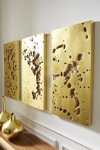 Phillips Collection Splotch Wall Art, Rectangle, Gold Leaf Gold Accent