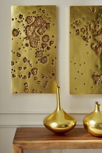 Phillips Collection Splotch Wall Art, Rectangle, Gold Leaf Gold Accent