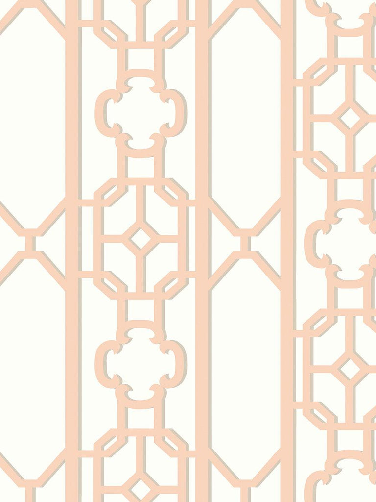 Scalamandre Joanna Fret Peach Wallpaper