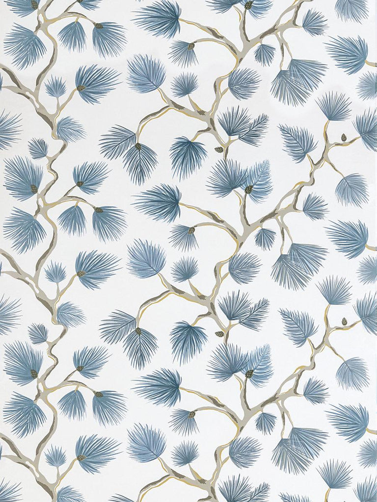 Scalamandre Pignoli Wallcovering Blue Jay Wallpaper