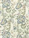 Scalamandre Cumbria Wallcovering Aquamarine On Ivory Wallpaper