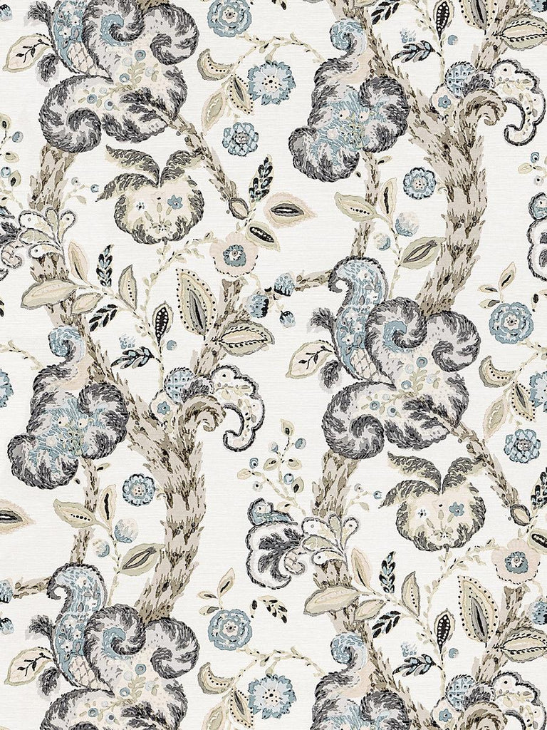 Scalamandre Cumbria Wallcovering Smoke On Ivory Wallpaper