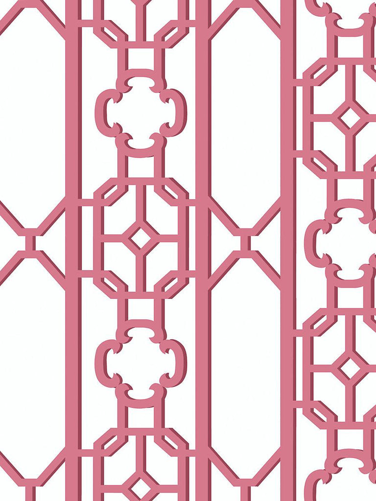 Scalamandre Joanna Fret Raspberry Wallpaper