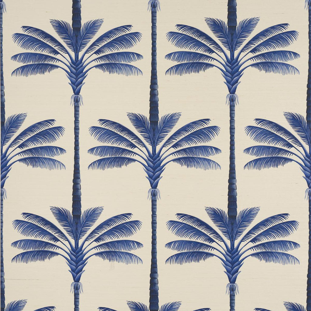 Schumacher A Palm Is A Palm Sisal Indigo Palm Grove Wallpaper