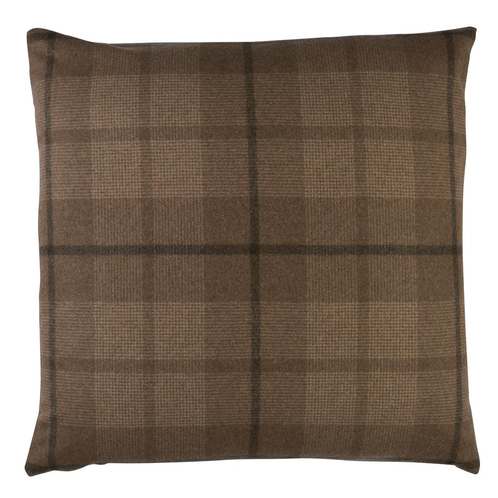 Schumacher Montana Wool Plaid Buckskin 18" x 18" Pillow