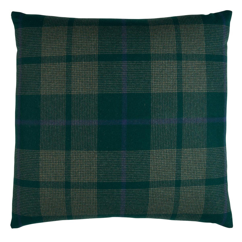 Schumacher Montana Wool Plaid Hunter 22" x 22" Pillow