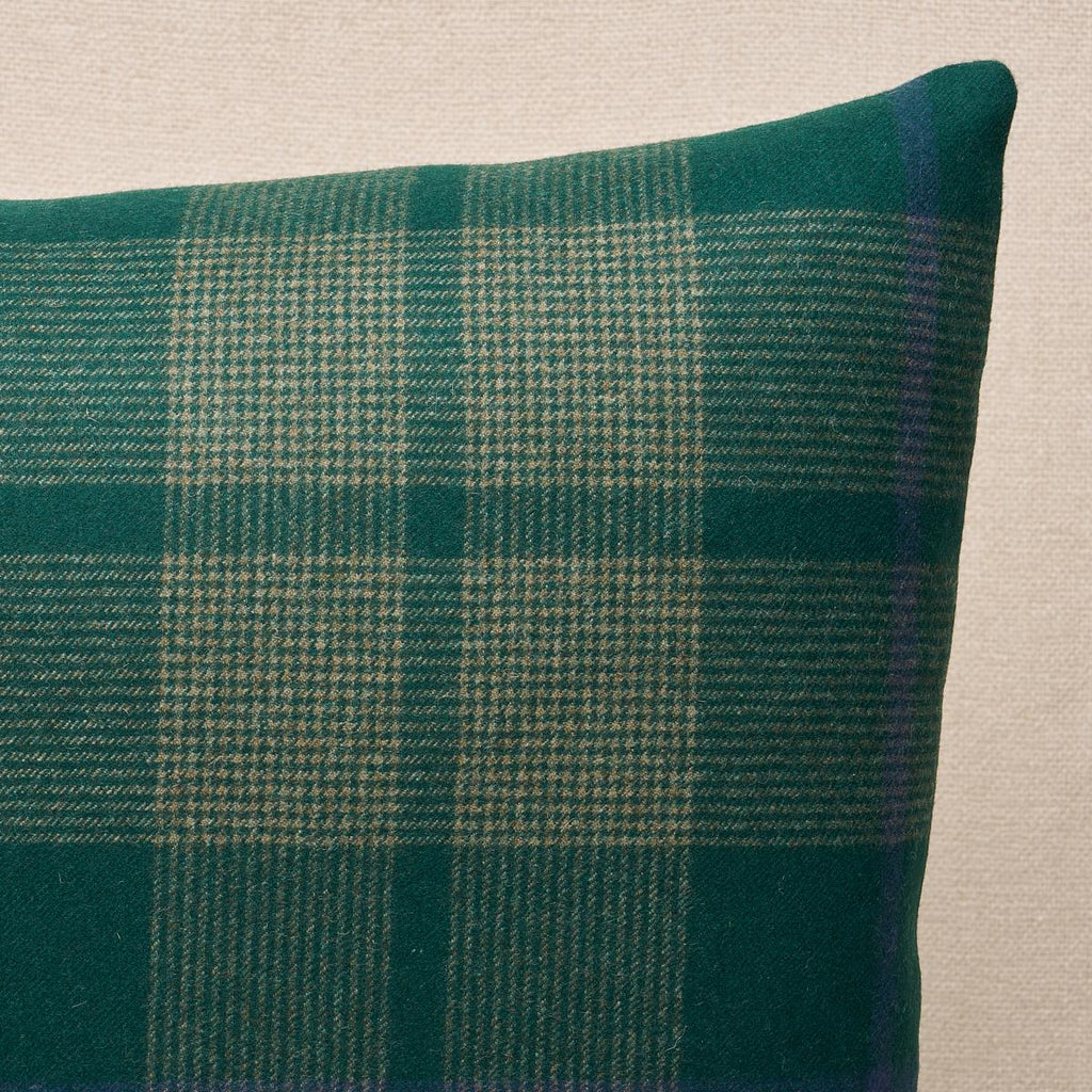 Schumacher Montana Wool Plaid Hunter 22" x 22" Pillow