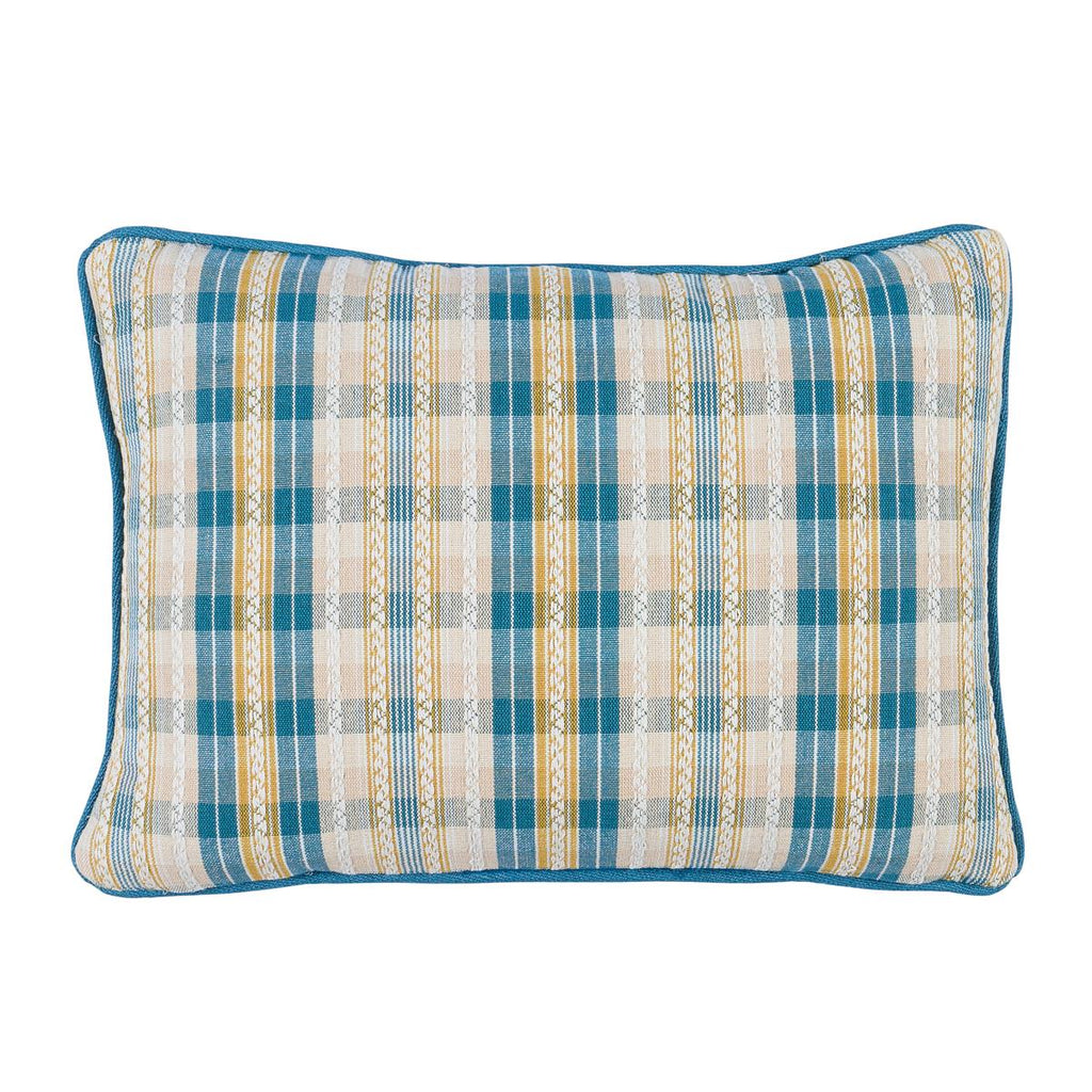 Schumacher Fonda Teal & Citron 18" x 12" Pillow