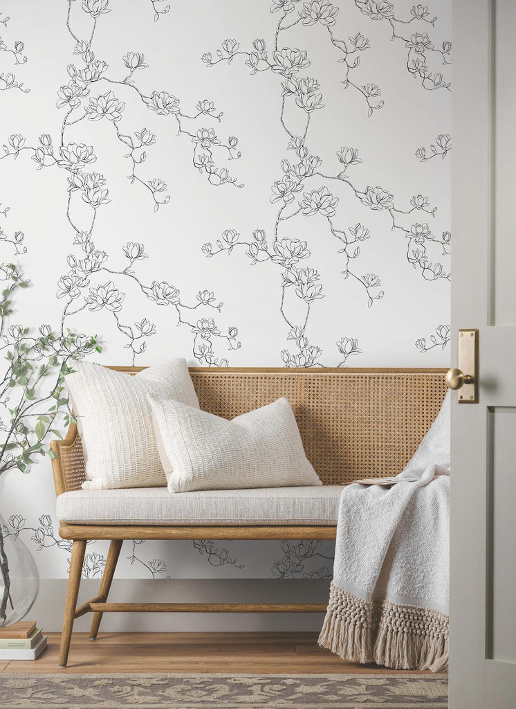 Magnolia Home Magnolia Branches Black Wallpaper