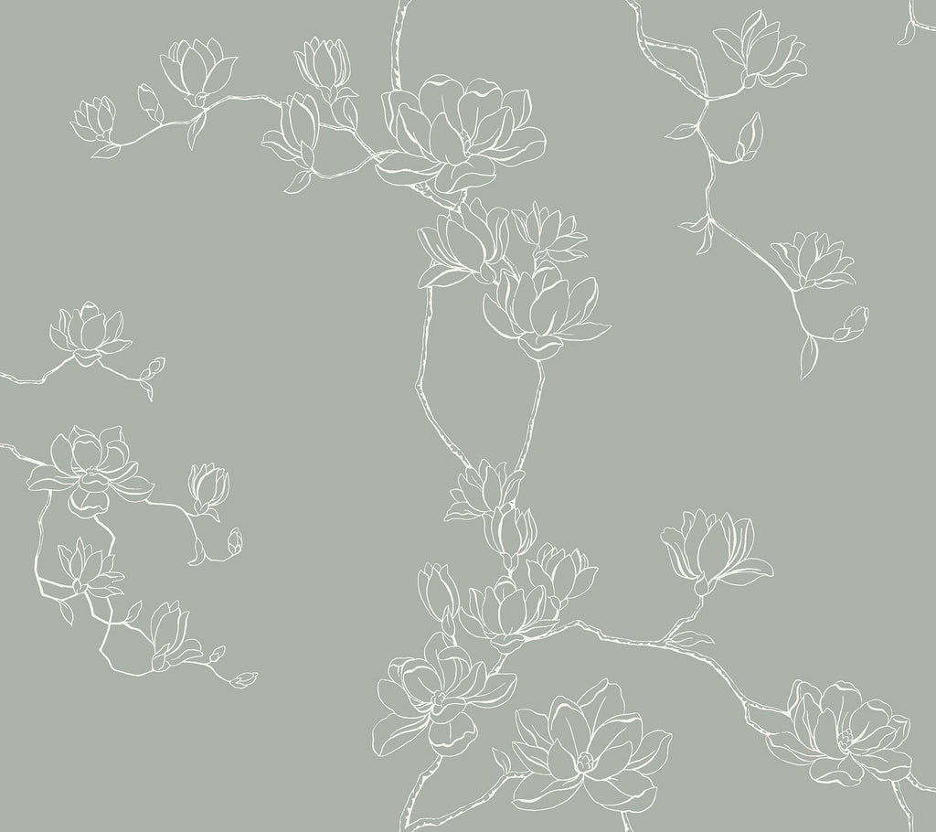 Magnolia Home Magnolia Branches Blue Wallpaper