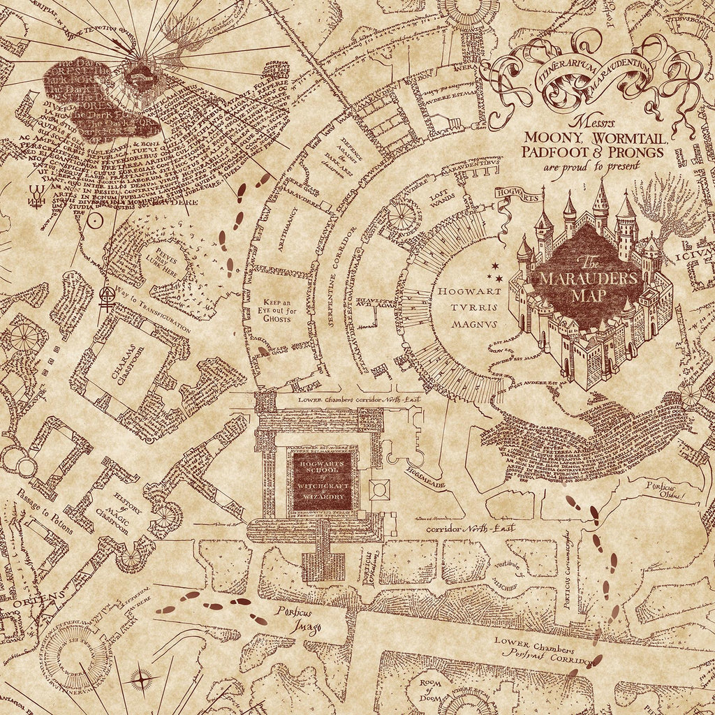 RoomMates Harry Potter Marauder's Map Peel and Stick Neutral Wallpaper