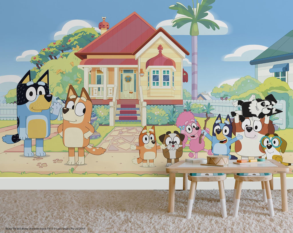 RoomMates Bluey Friends & Family Wall Blue Mural