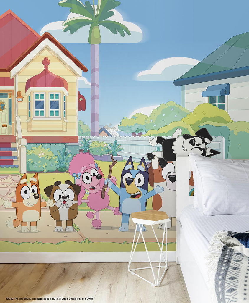 RoomMates Bluey Friends & Family Wall Blue Mural