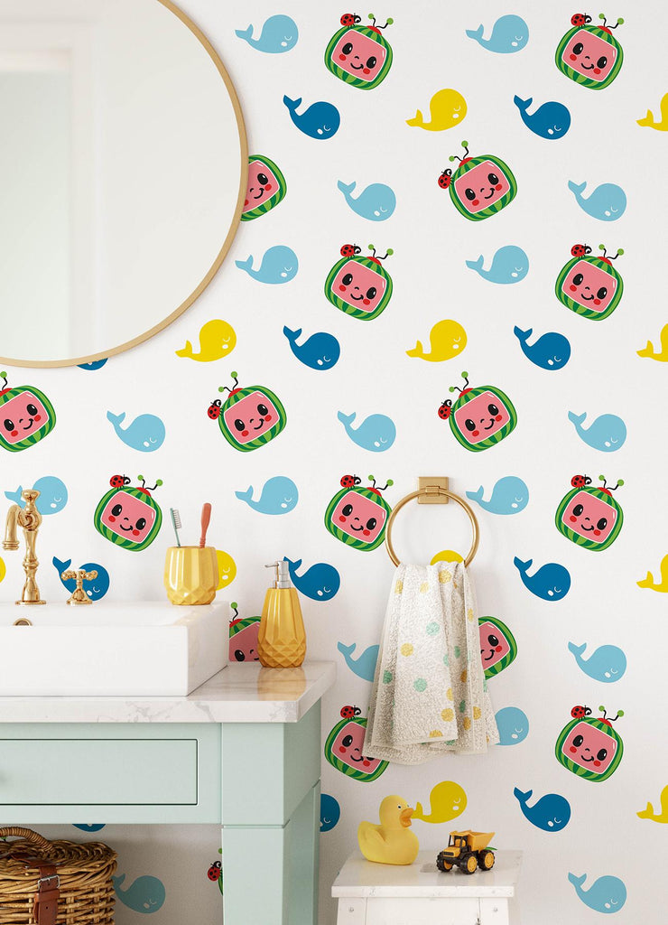 RoomMates CoComelon Peel and Stick Blue Wallpaper