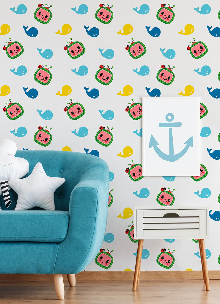 RoomMates CoComelon Peel and Stick Blue Wallpaper