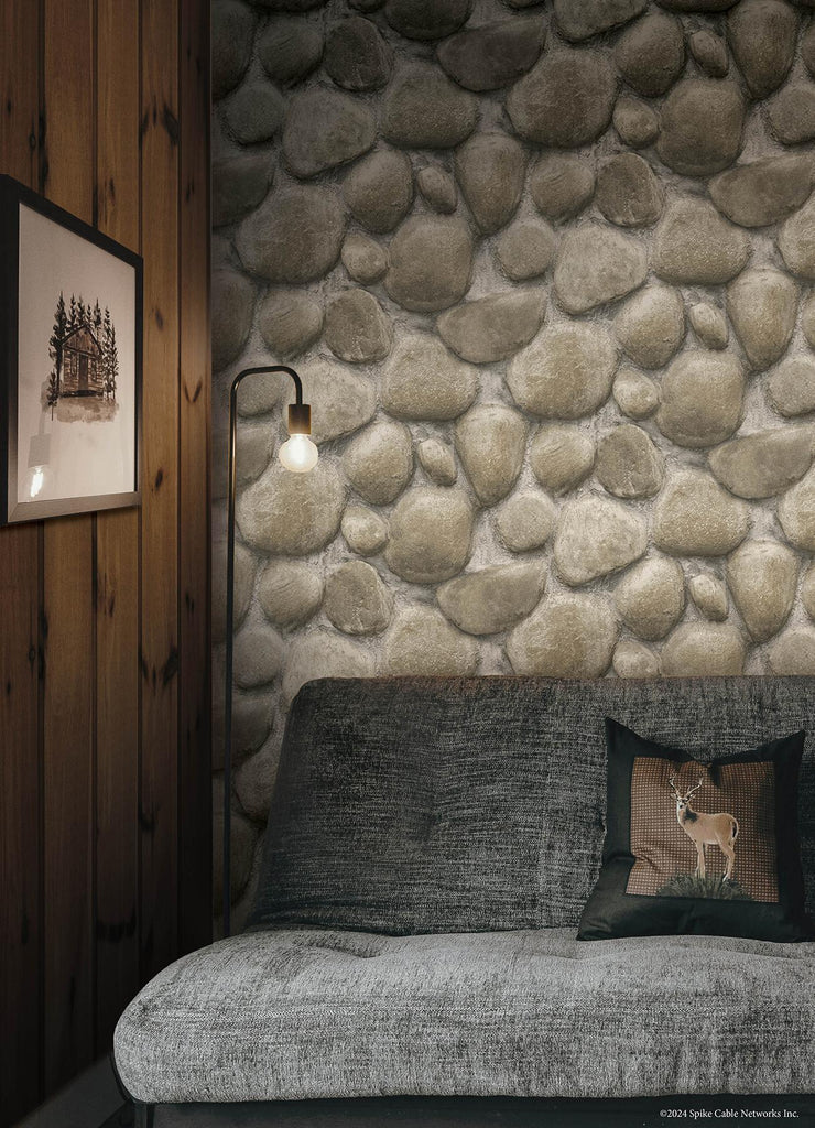 RoomMates Yellowstone Root Rocks Peel and Stick Neutral Wallpaper