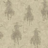 Roommates Yellowstone Stockman Silhouette Peel And Stick Brown Wallpaper