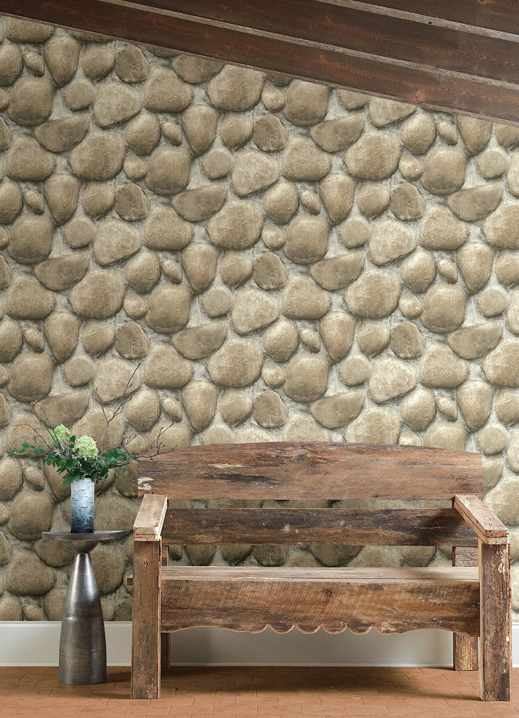 Brewster Home Fashions Root Rock Beige Wallpaper