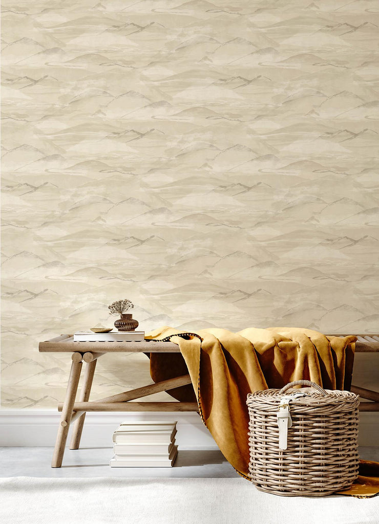 Brewster Home Fashions Bozeman Mountains Bone Wallpaper