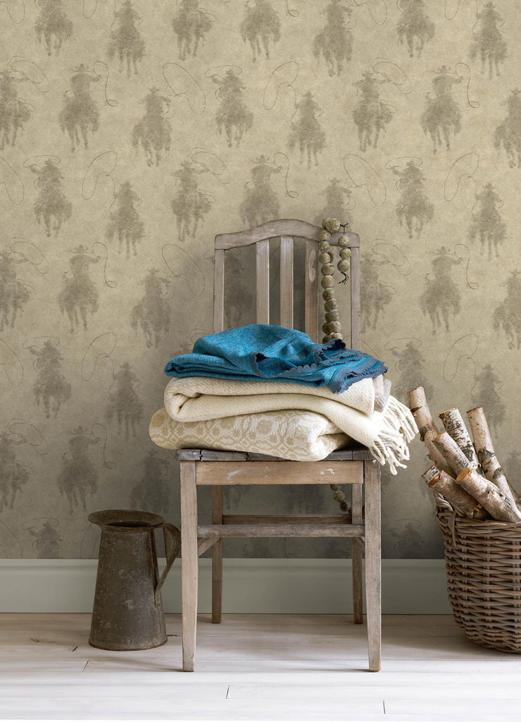 Brewster Home Fashions Stockman Silhouette Khaki Wallpaper