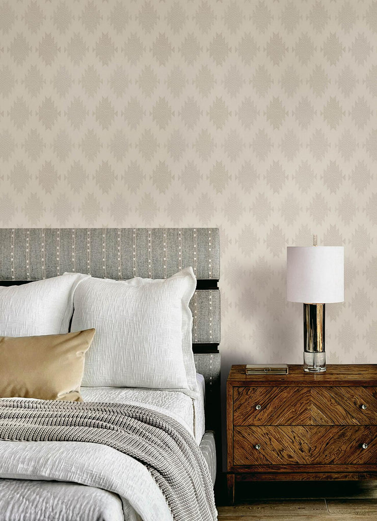 Brewster Home Fashions Stitched Heirloom White Wallpaper