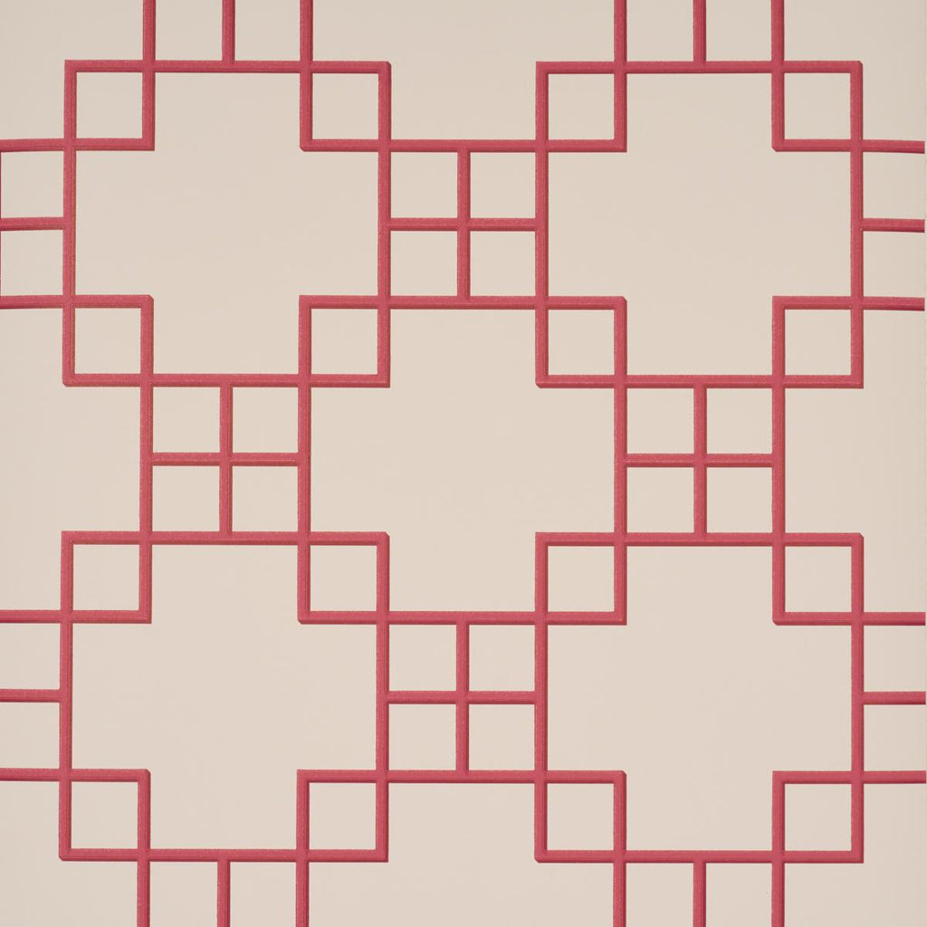 Schumacher Georgette Trellis Red Wallpaper