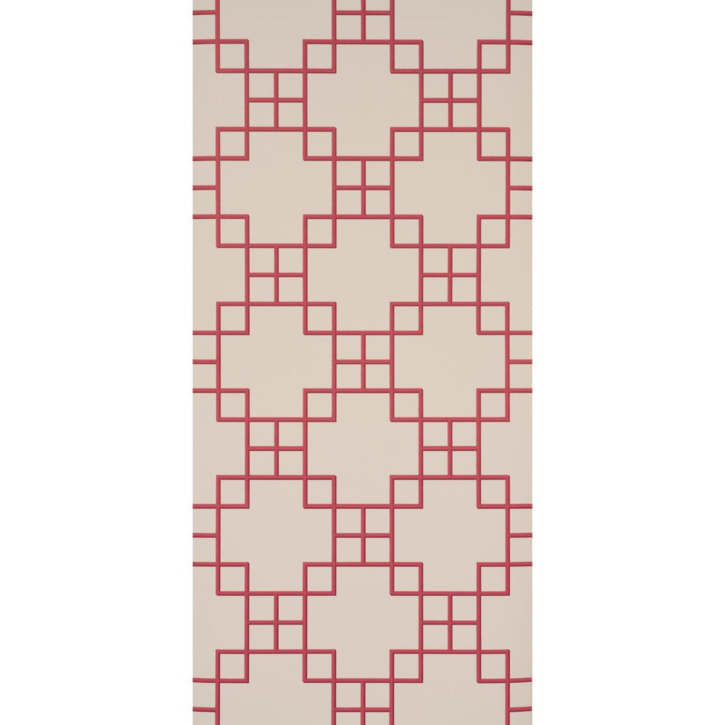 Schumacher Georgette Trellis Red Wallpaper