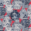 Lee Jofa Pandan Print Chili/Blue Fabric