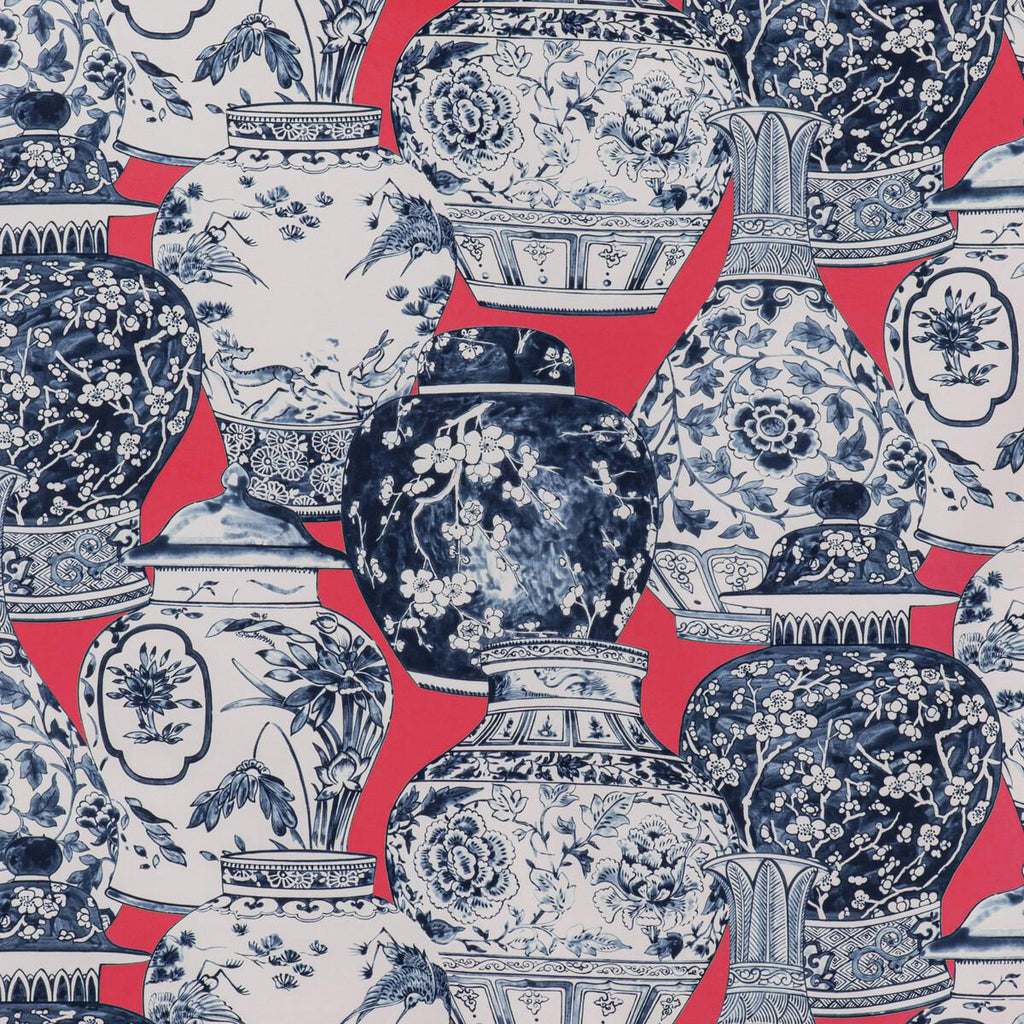 Lee Jofa PANDAN PRINT CHILI/BLUE Fabric