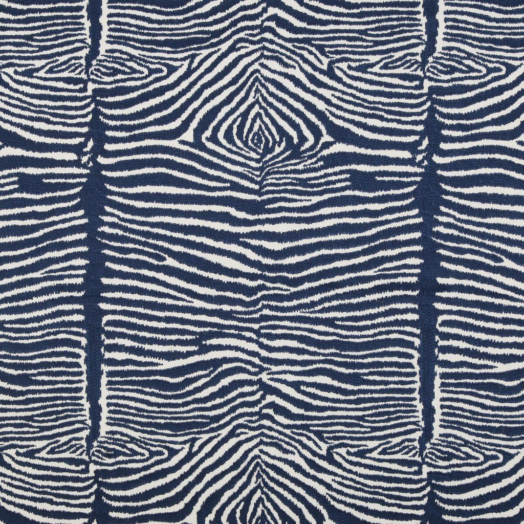 Brunschwig & Fils LE ZEBRE EMB NAVY Fabric