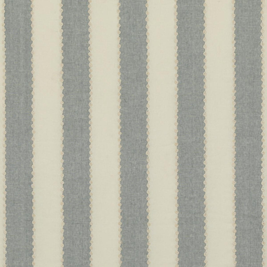 G P & J Baker ASHMORE STRIPE BLUE Drapery Fabric