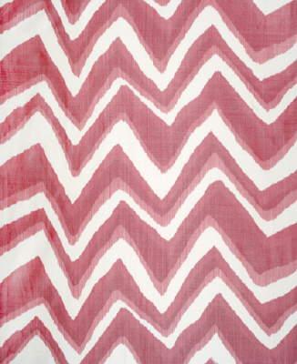 Brunschwig & Fils CHEVRON BAR SILK WARP PRINT BERRY Fabric