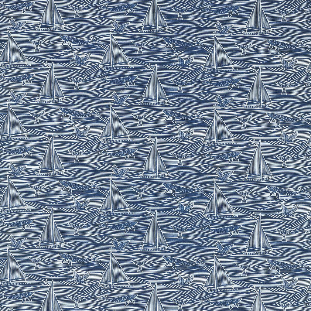 Clarke & Clarke FIN NAVY Fabric