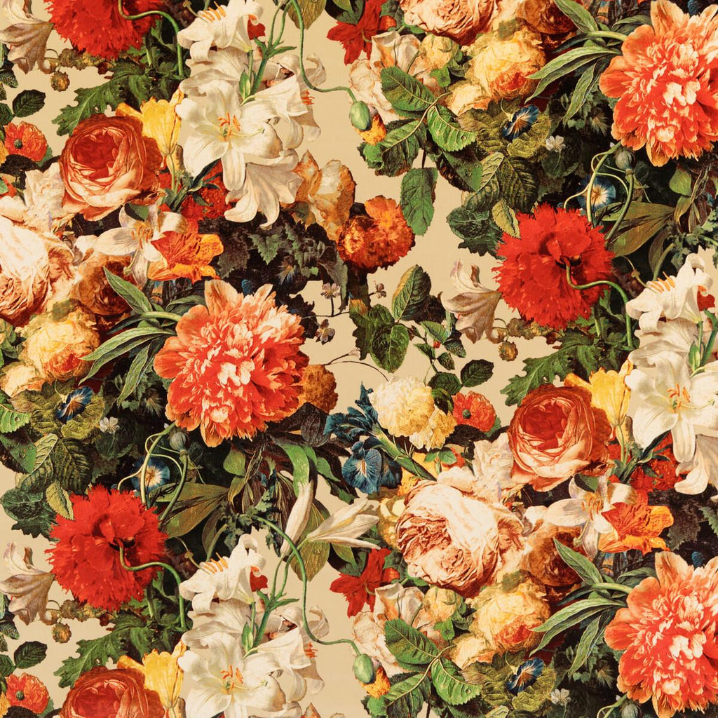 Mulberry FLORAL POMPADOUR VELVET SPICE Fabric