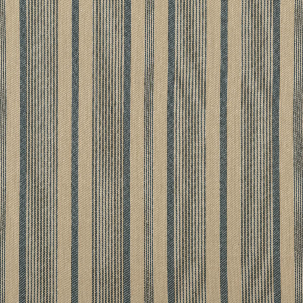 Mulberry COLLEGE STRIPE TEAL/LINEN Upholstery Fabric