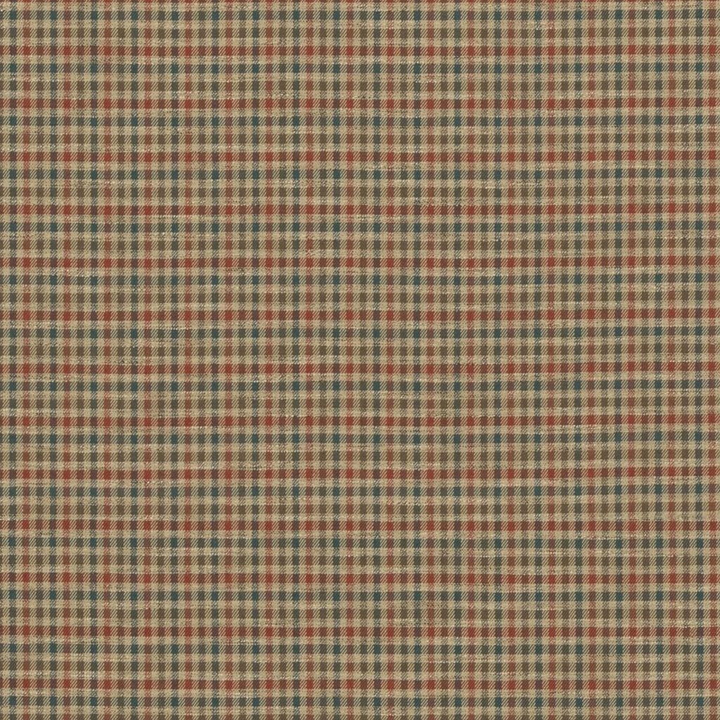 Mulberry BABINGTON CHECK TEAL/SPICE Upholstery Fabric