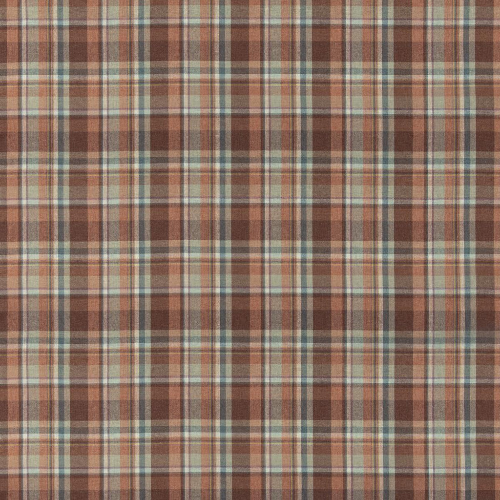 Mulberry LINDISFARNE PLAID RUSSET/AQUA Fabric