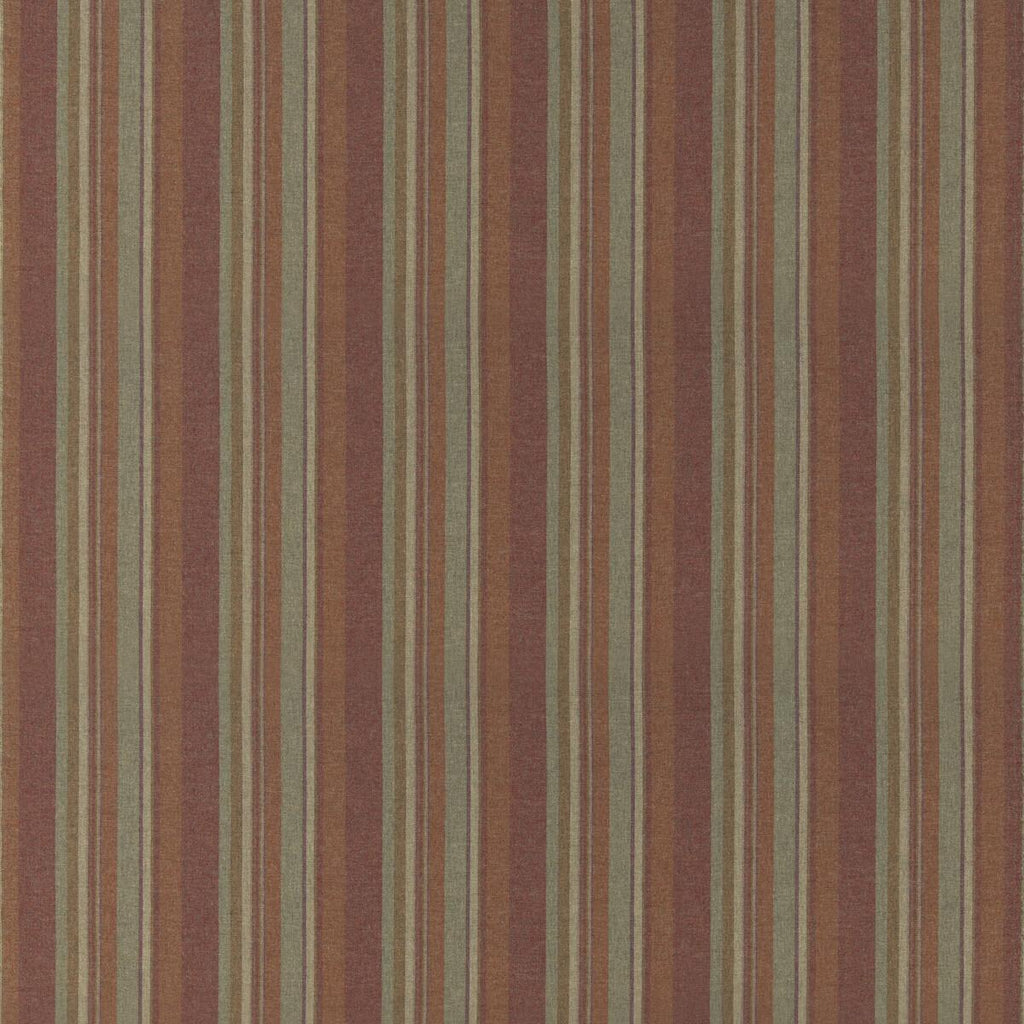 Mulberry LINDISFARNE STRIPE RUSSET/SAGE Fabric