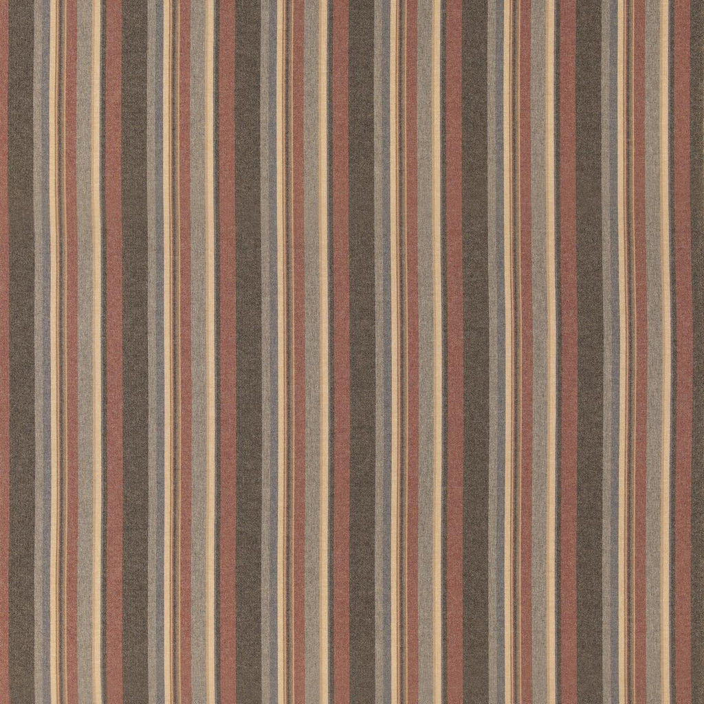 Mulberry LINDISFARNE STRIPE RUSSET/SLATE Fabric