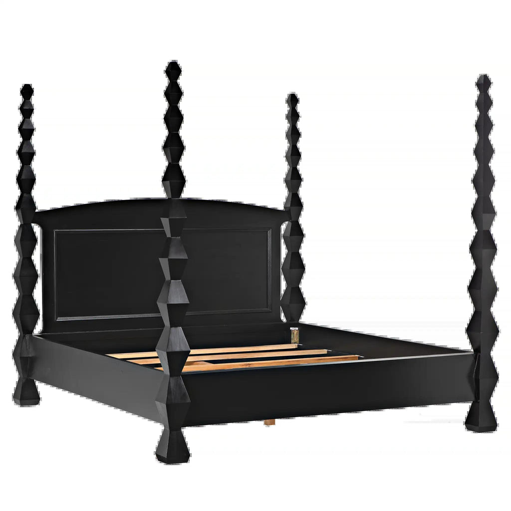 NOIR Brancusi Bed Eastern King Hand Rubbed Black