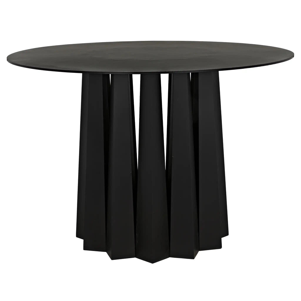 NOIR Column Dining Table Black Steel