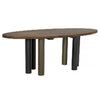 Noir Journal Oval Dining Table Dark Walnut With Black & Aged Brass Steel Base