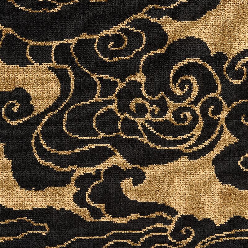 Schumacher Sozan Velvet Gold & Onyx Fabric