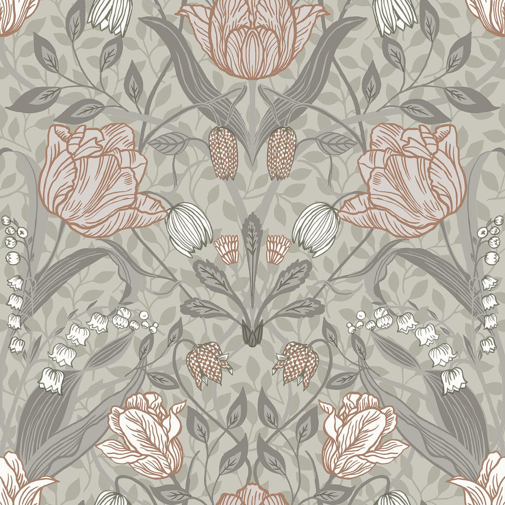 A-Street Prints Annelie Flowers Beige Pink Wallpaper