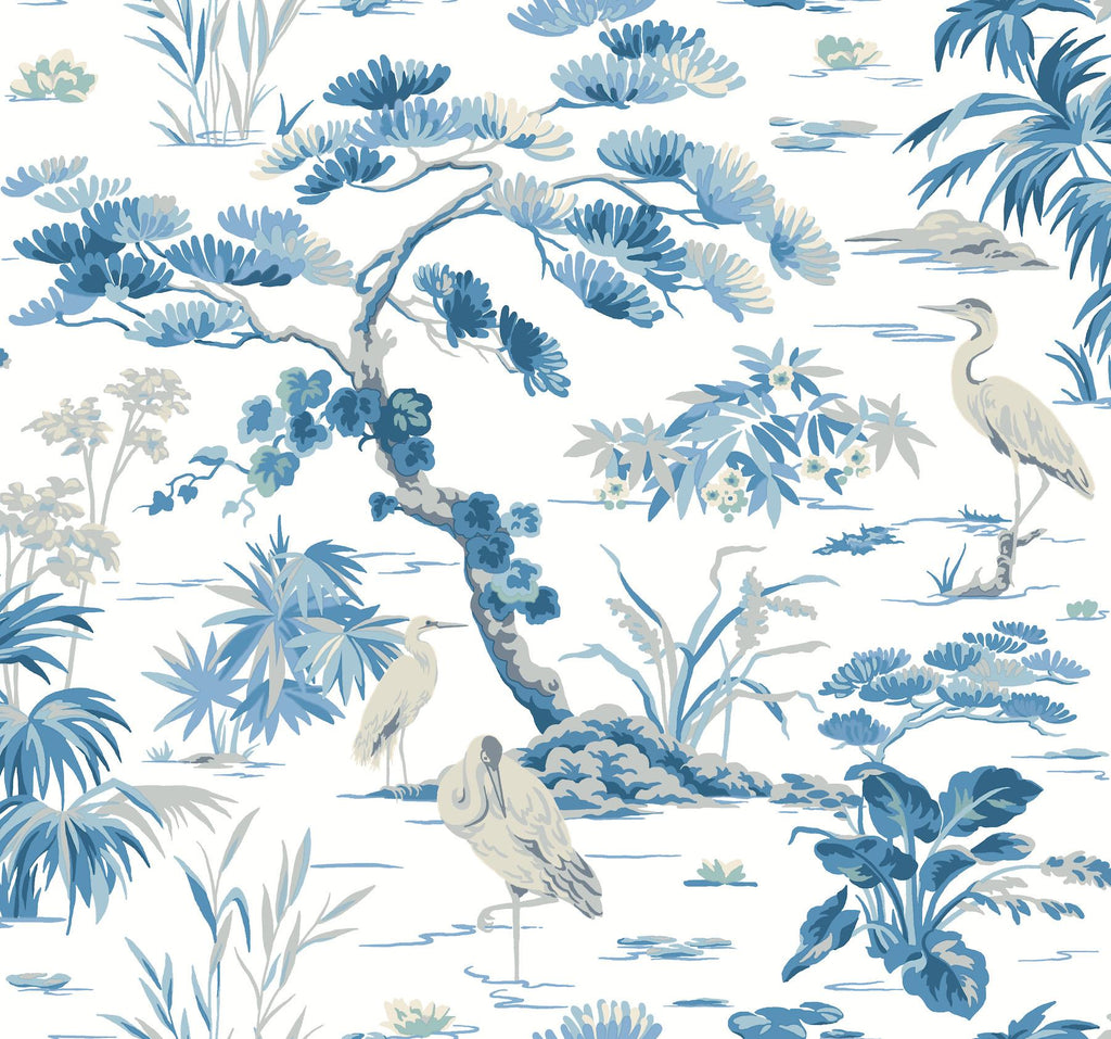 Ronald Redding Designs Bridgewater Blue Wallpaper